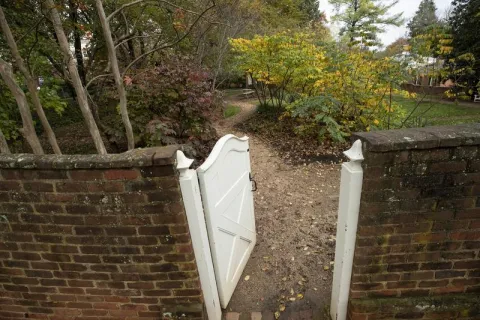 open gate into garden at uva