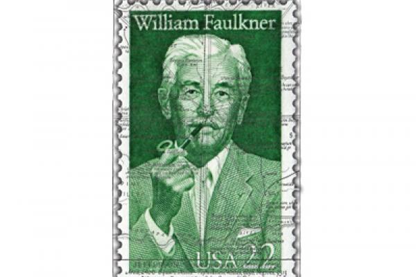 U.S. postage stamp with William Faulkner