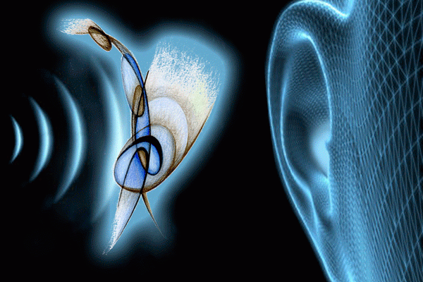 Image of sound waves and an ear
